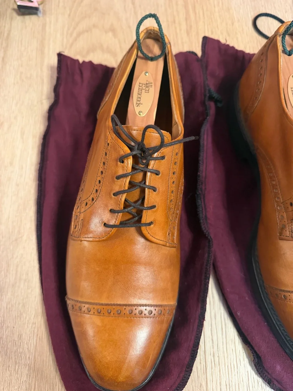 Allen Edmonds Tan Cap-Toe Derby Shoes
